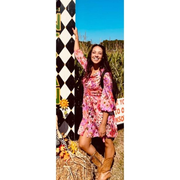 Rachel Parcell Belted Floral Long Sleeve Tiered Shirtdress Botanical Floral 4 - Picture 5 of 16